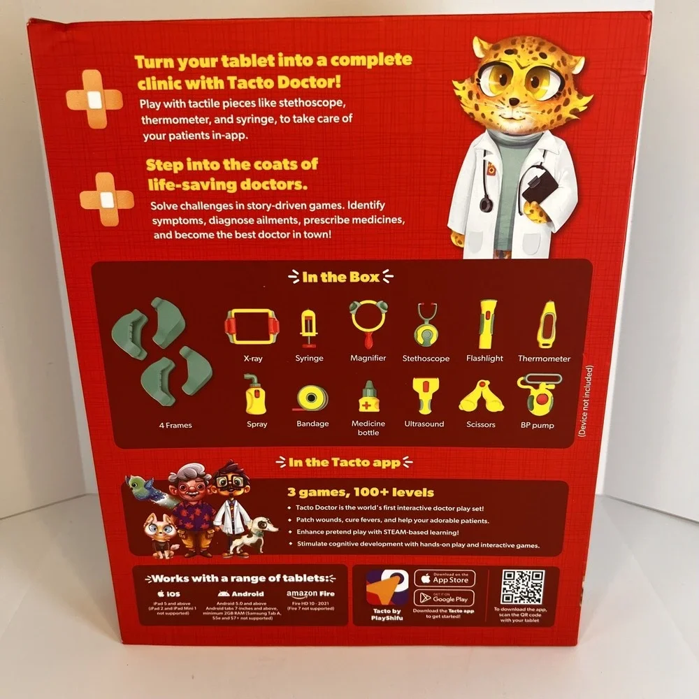 PlayShifu Tacto Doctor STEM Toy Kids Ages 4+ Red Excellent Interactive AR Kit